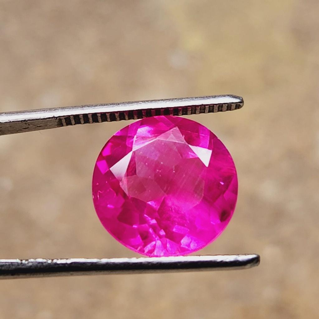 13 mm Natural Flawless Ceylon Padparadscha Sapphire Round Cut Gemstone