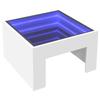 VidaXL Table basse avec LED infini blanc 50x50x30 cm, table d'appoint, table de salon, table latérale, bout de canapé, table 847602