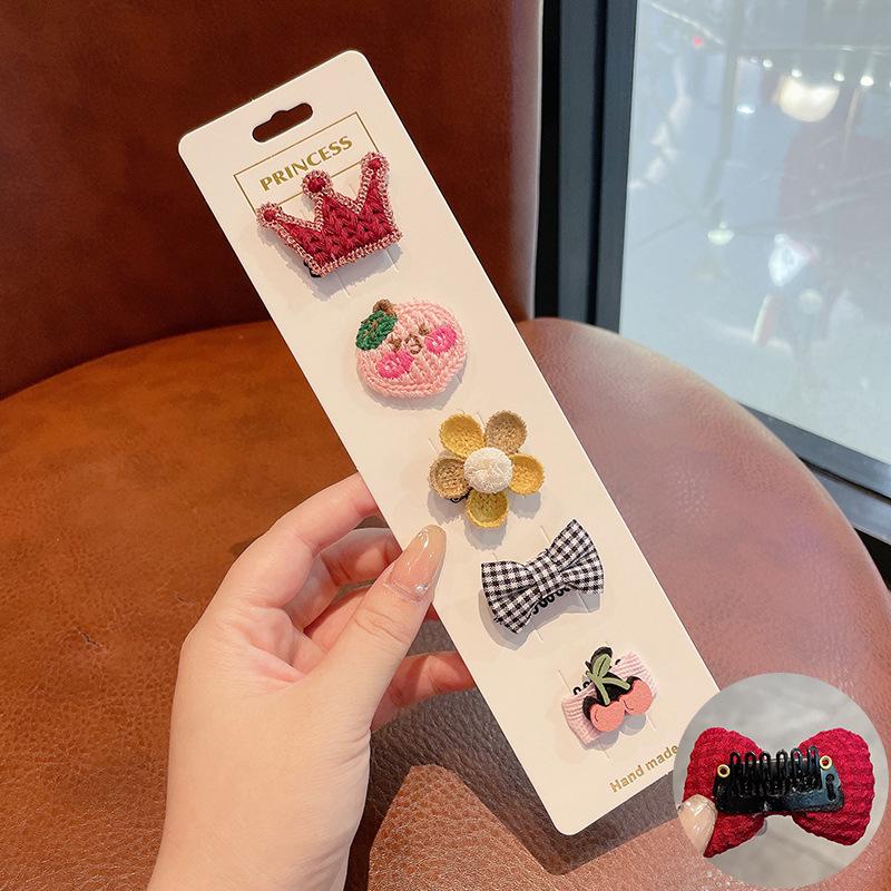 Pink 50-Piece Cute Hair Clip Set: Sweet Girly Japanese Cartoon Bangs Accessories