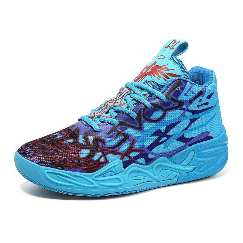 2025 New Basketball Shoes High-top Three-ball 4th Generation Students Actual Combat Men's and Women's Blue Ball Sports Shoes Batch 2025