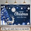 Deer Winter Scene Wedding Christmas Party Backdrop, Festive Polyester Banner for Wall Decor & Photo Booth
