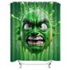 Green Monster Shower Curtain with 3D Print Design Bath Decoration for Kids Bathroom Decorations Sets Home Waterproof Fabric Show