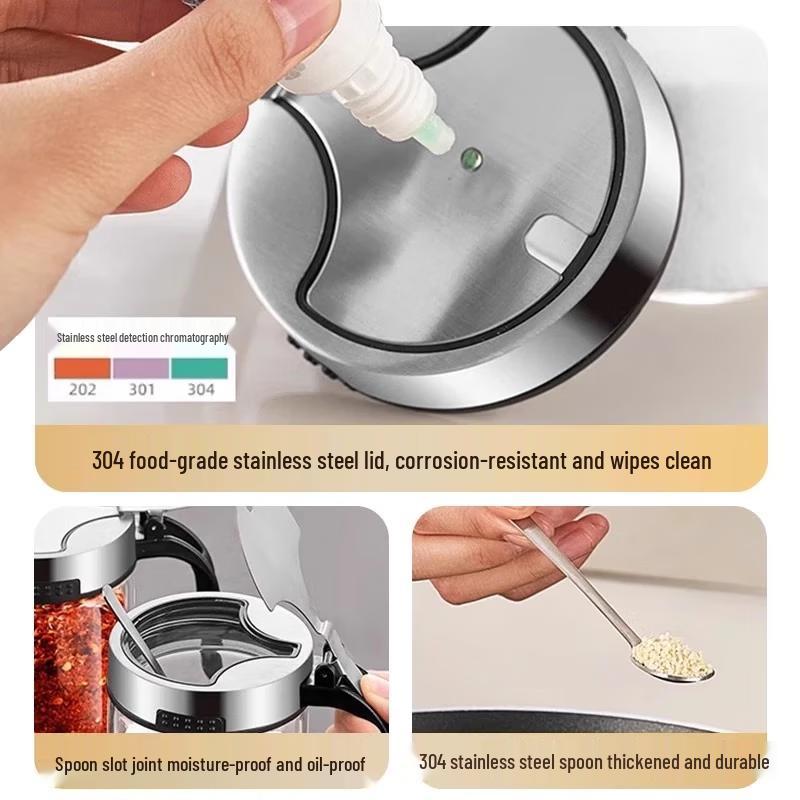 Love Journey Stainless Steel 3-Piece Seasoning Jar Set