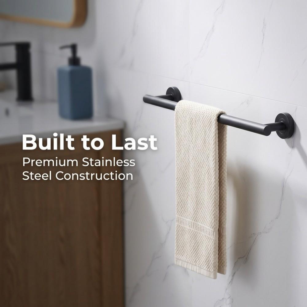 Black Towel Rack Wall Mounted Towel Hanger Modern Towel Bar Bathroom Kitchen Washroom
