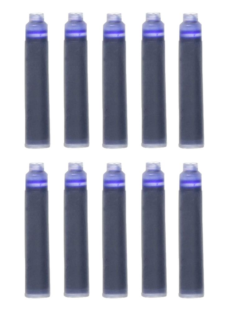 Xezo Pens Blue Ink Cartridges for Fountain Pens 10 Pack Blue Ink Fountain Pen (Blue Cartridges)
