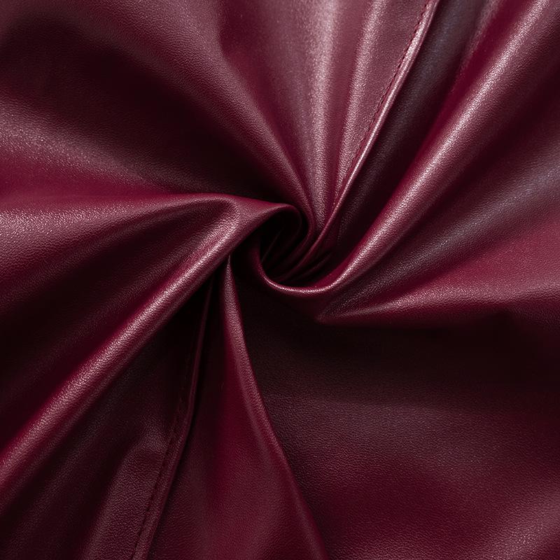 2024 Vinter Dam Högmidjade Glansiga PU-läder Utsvängda Byxor