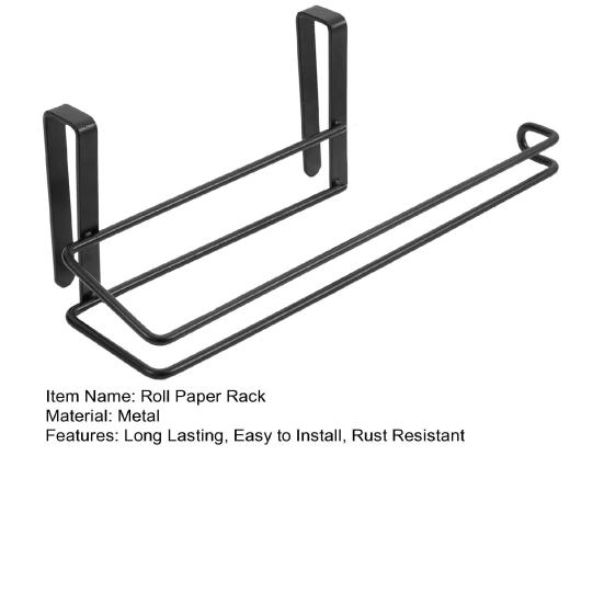 Bathroom Paper Towel Holder Strong Load-bearing Rust-Proof Simple Installation Over-Cabinet Door Roll Paper Holder