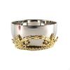 Stainless Steel Bowl with Base Decorative Metal Centerpiece Ornate Vessel for Home Stylists,