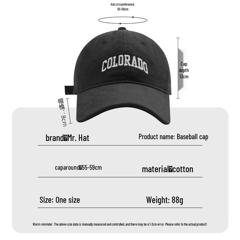 Women's Plus Size Embroidered Baseball Cap - Large Fit, Versatile Sunshade