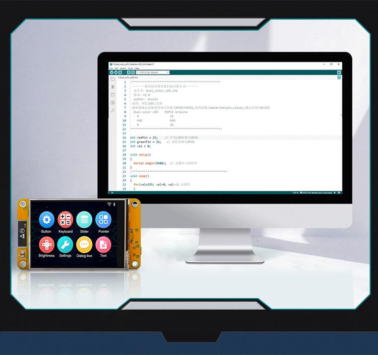 ESP32 Dev Board with 2.8-inch Touchscreen, WiFi, Bluetooth, 240x320 TFT Display, LVGL Compatible