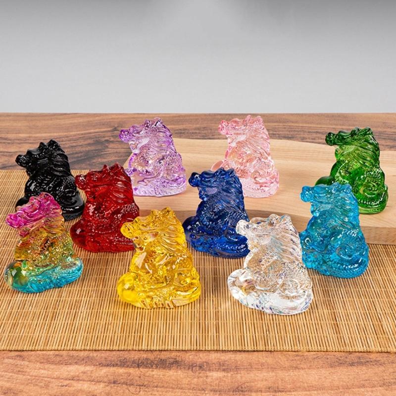 Unique Dragon Ornament Twelve Zodiac Glass Dragon Crafts Perfect New Year Gift for Feng Shui Animal Room Decor