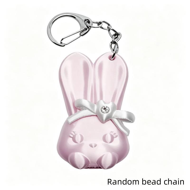 3D Printed Rabbit Bottle Opener Keychain Rhinestone Bow Cute Bunny Charm Bag Pendant for Girls Daily Carry Gifts
