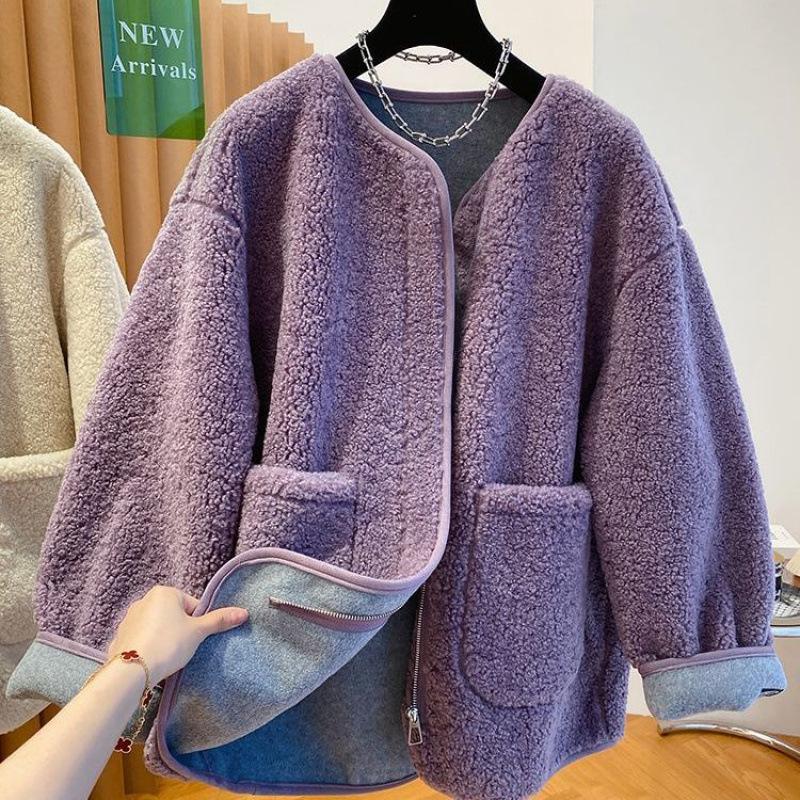 

Женский кардиган-жакет с длинными рукавами, с высококачественным ощущением и свободный топ из овечьей шерсти XXXXL