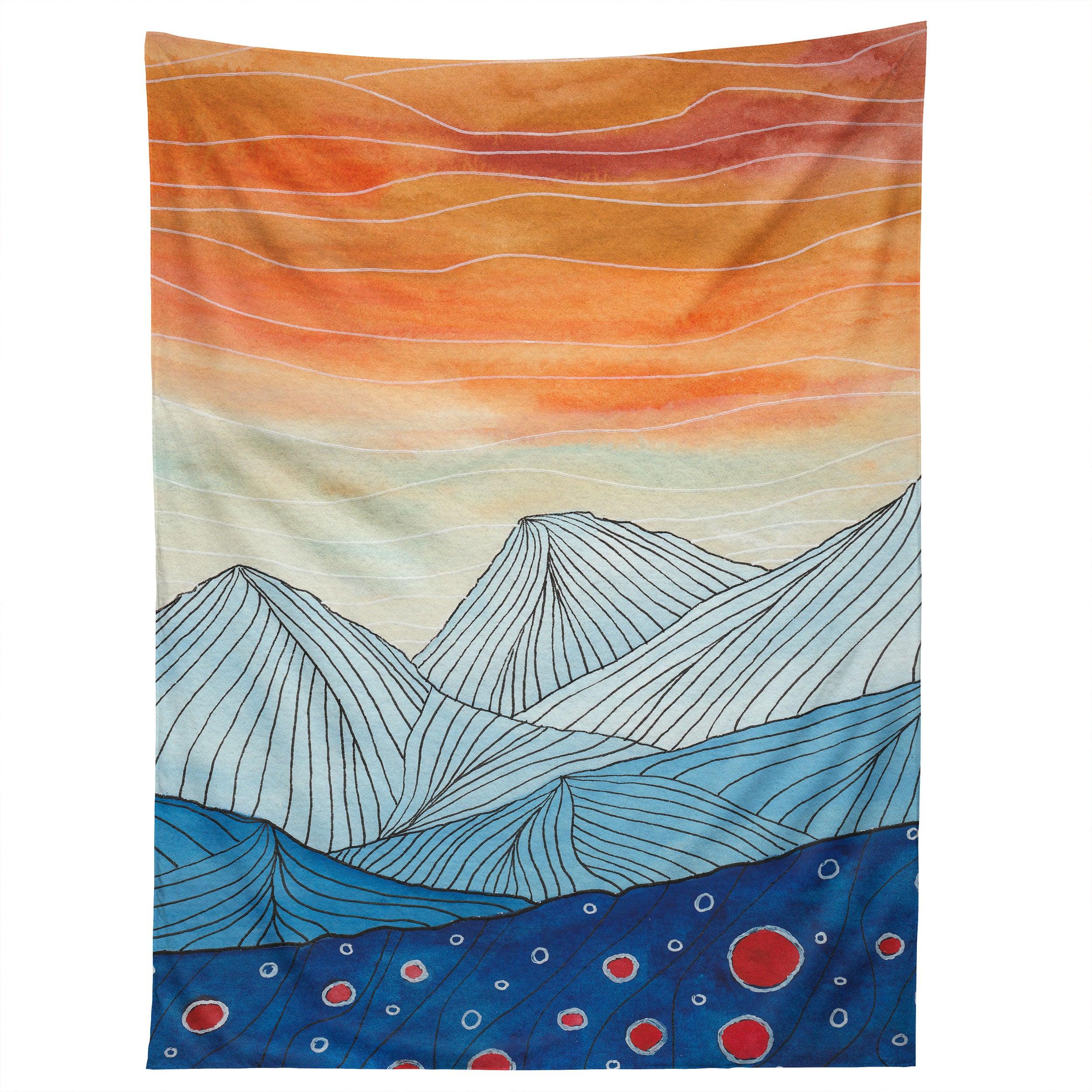 LINES IN THE MOUNTAINS III tapestry 75x100