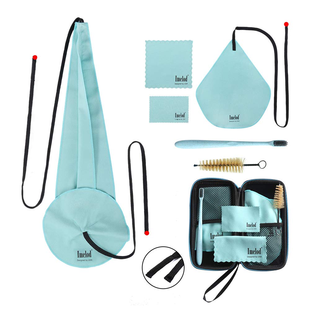 Saxophone Cleaning Kit: Includes case for altotenor saxophone, clarinet, and flute, saxophone cleaning cloths (4 pieces), and mouthpiece brush (light