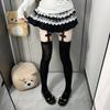 Stockings Women Gothic Suspender Lolita Thigh High Socks with Garters Punk Style Velvet Y2k Knee High Socks Thigh High Stockings