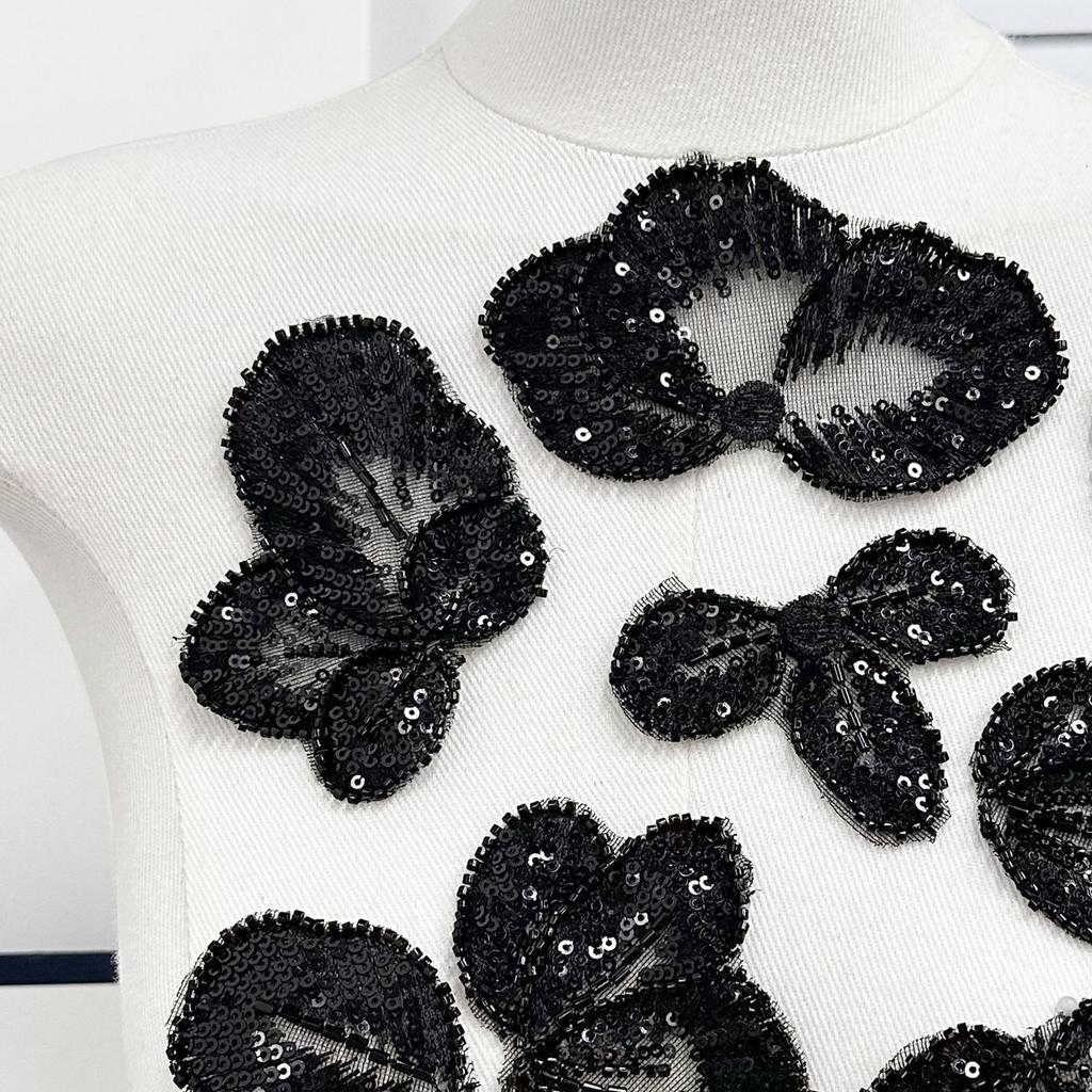 Handmade Embroidery Butterfly Leaf Sequins Decorative Applique Clothes Shoes And Hats Sweater Clothing Patch Cloth Sticker Accessories