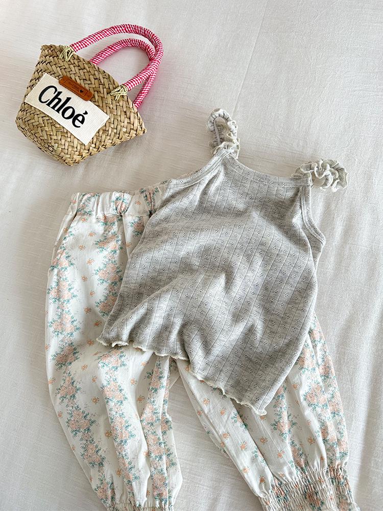 2025 Summer Korean-Style Ribbed Tank Top for Baby Girls - Versatile & Colorful