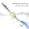 10pcs Twisted Hard Baits 360 Degree Rotating Wobbler Jigging Baits Spoon Lures Artificial Spinnerbaits with Feather Hook
