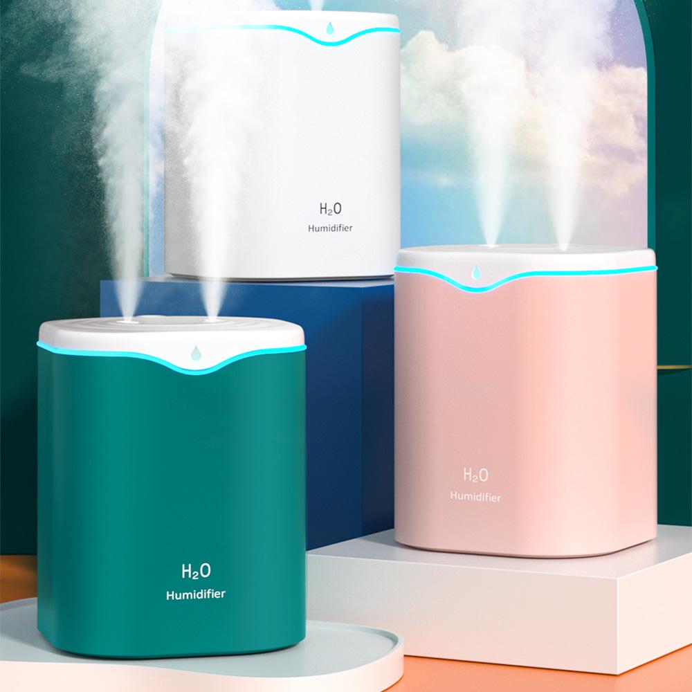 2L Dual-Spray USB Humidifier: Silent, High-Mist, Air Purifying, Desktop Model
