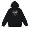 HEYPLAY Stylish Japanese Blue & Black Heart Fleece-Lined Hoodie for Men & Women - Autumn/Winter Collection
