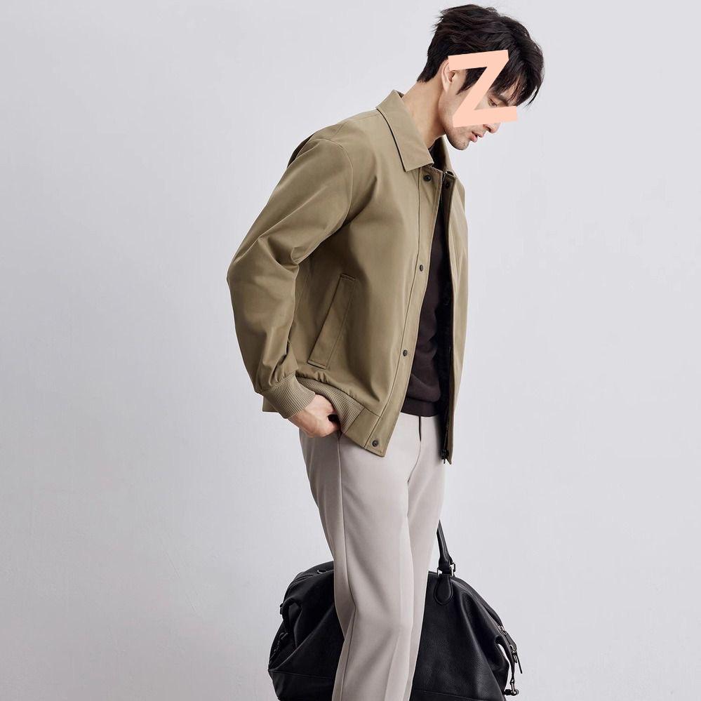 Meilade 2025 Men's Lapel Jacket: Spring/Autumn Solid Color Trendy Coat