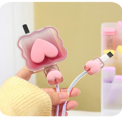 Şarj Koruyucu Kablo Düzenleyici iPhone 14 13 Pro Max 18W 20W 3D Karikatür Aşk Kalp Veri Kablosu Yönetimi Kablo Sarıcı Kiti C