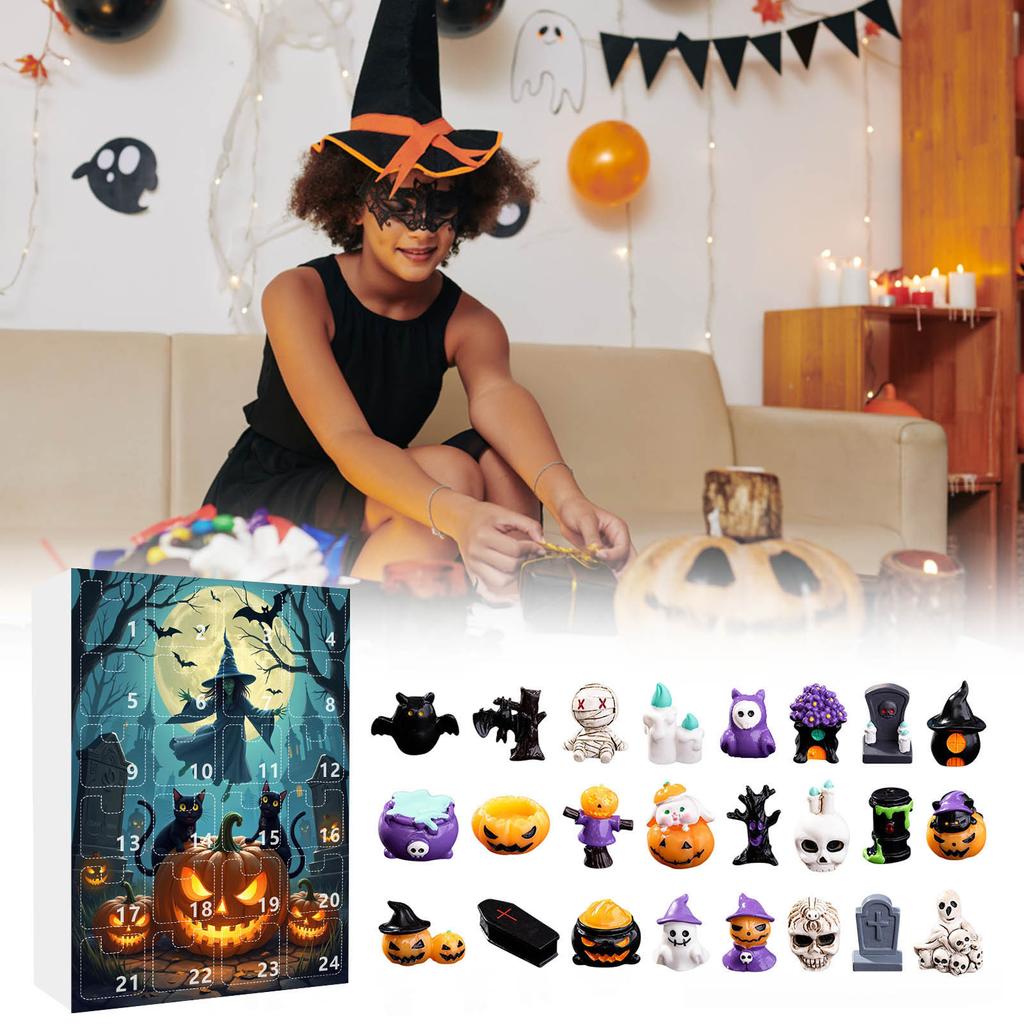 Advent 24-Day Countdown CalendarHalloween Countdown 24-Day Resin Ornament Series Calendar
