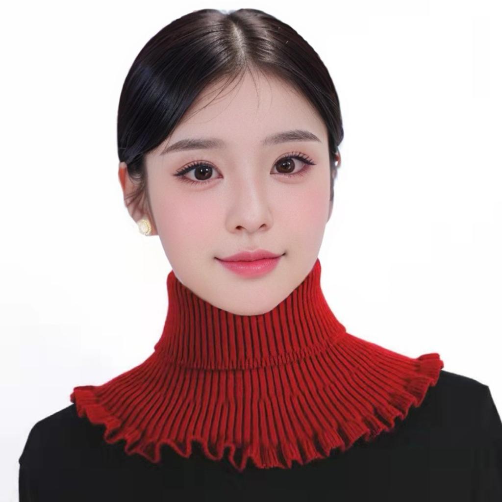 Wool Fake Collar Cervical Support Solid Knit Lapel Scarf Warm Versatile Neck Cover Fashion Minimalist High Neck Women