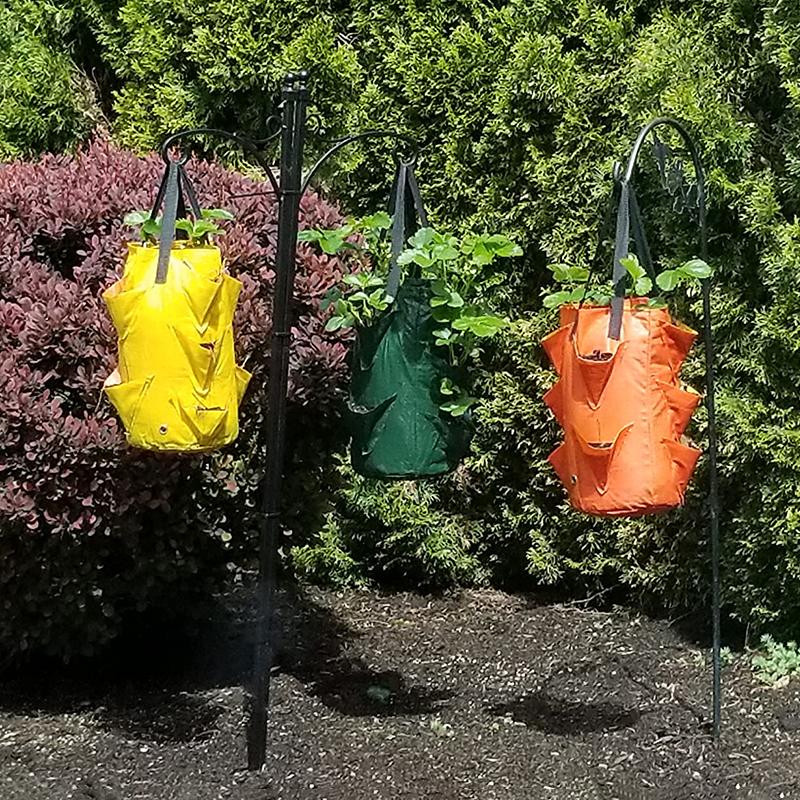 Strawberry Hanging Flower Pot Bag Herb Growing Container Garden Storage Easy Plant Care & Display Bag