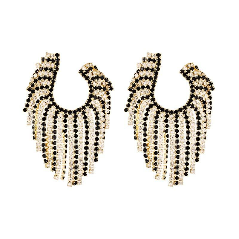 Exaggerated Stylish Earrings Asymmetrical Geometric Tassel Earrings Classysense of Internet Celebrity Retro Earrings