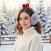 Multipurpose Plush Thermally Earmuffs With Cute Bows Design Comfortable Winter Ear Warmers For Cold Weather Activities