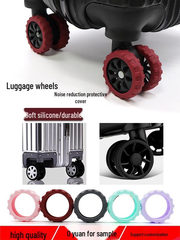 Silent Silicone Anti-Slip Travel Suitcase Cover with Shock-Absorbing Wheels & Scratch Protection