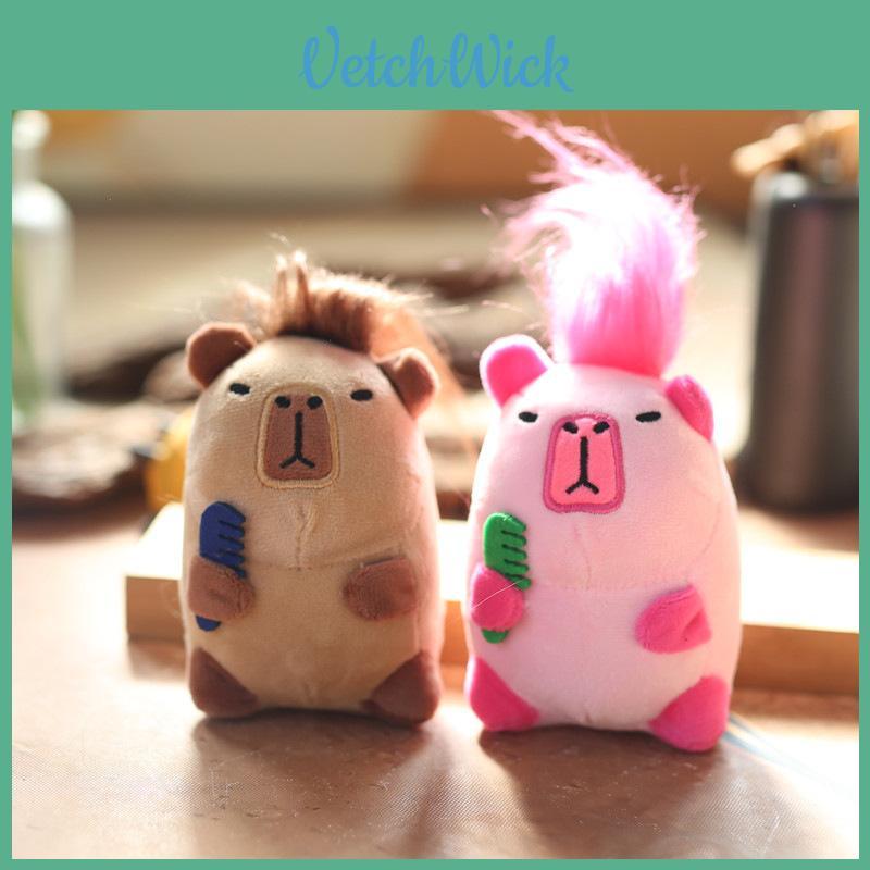 Adorable Plush Capybara Keychain Cute Fluffy Stuffed Animal For Bags And Keys