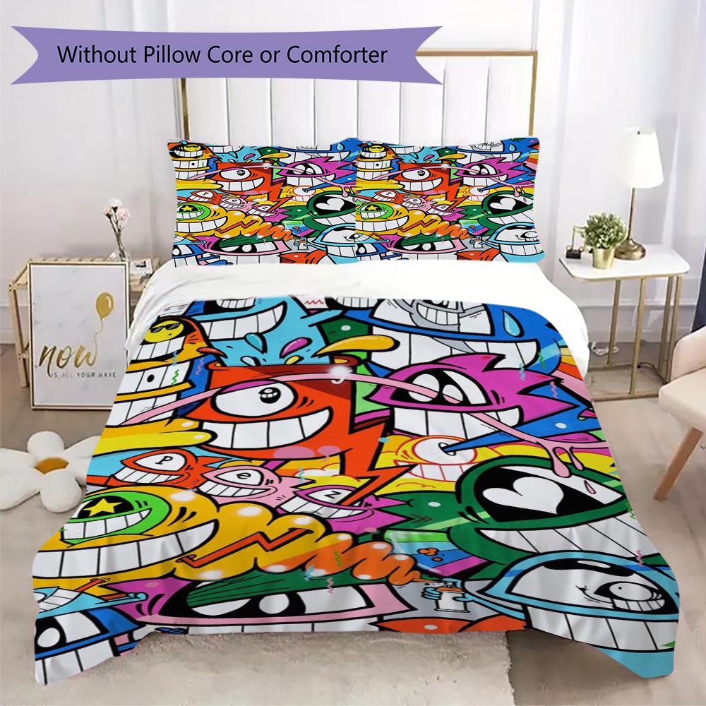 One-eyed Monster Pattern Bedding,Quilt Set Quilt Cover Pillowcase Home Birthday Gift (1*duvet Cover+2*pillowcase,without core)ZSJT0917334