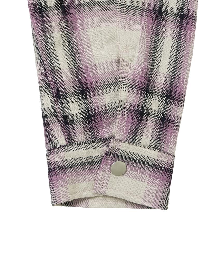 Annot Washed Check Zip-Up Jacket Purple