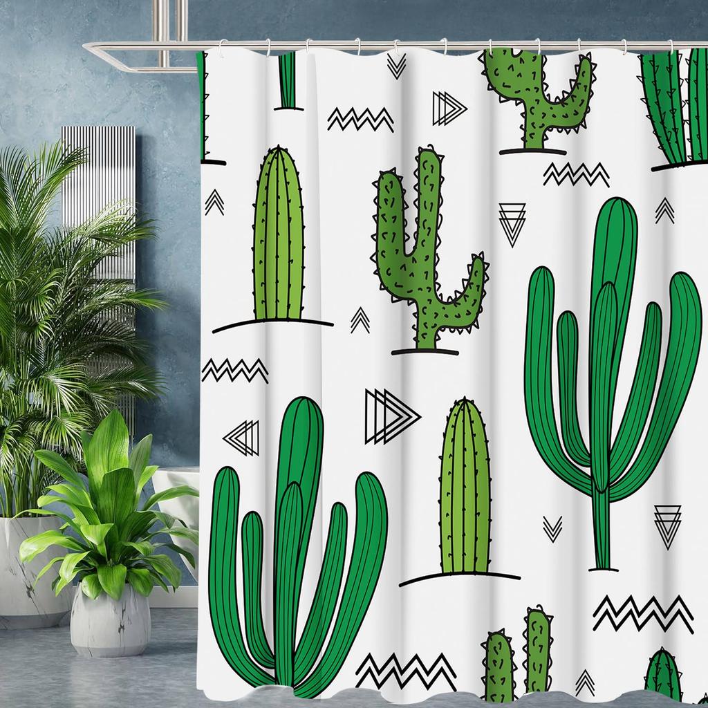 Pflanze Kaktus Badezimmer Duschvorhang Zwerg Wasserdichter Stoff Badezimmer Vorhang Mit 12 Haken Sonnenblume Heimdeko Kostenloser Versand