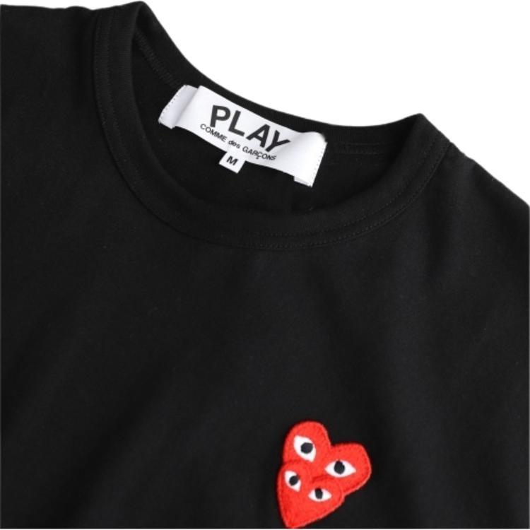 Comme Des Garcons Play Red Stacked Heart L/S T Shirt AZ-T292-051-1