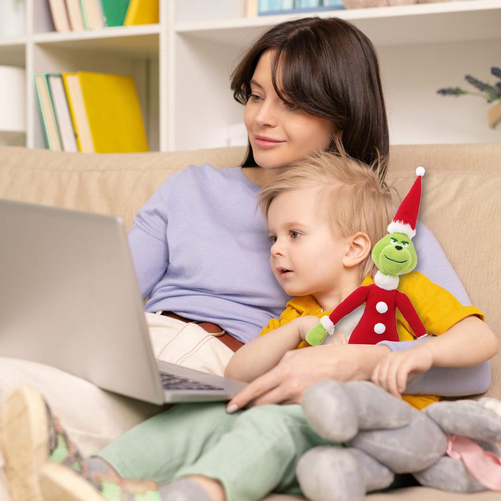 Świąteczne zabawki pluszowe Zielona pluszowa lalka Monster-r, dla chłopców i dziewcząt, dekoracje świąteczne