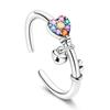 Adjustable Ring 925 Sterling Silver Original Fire Dragon Blossom Flower Clover Open Rings For Women Wedding Jewelry Gift 2