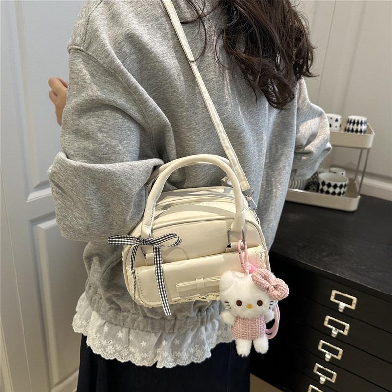 Cute cartoon girl bag 2 summer new large-capacity textured shoulder oblique span bag