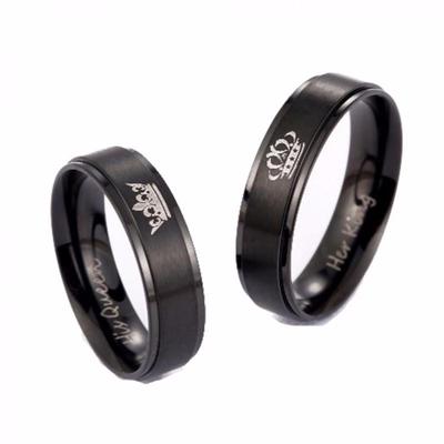 Romantische Weihnachten Titan Stahl Schmuck Königin König Krone Paar Ring Verlobung Jahrestag Ringe