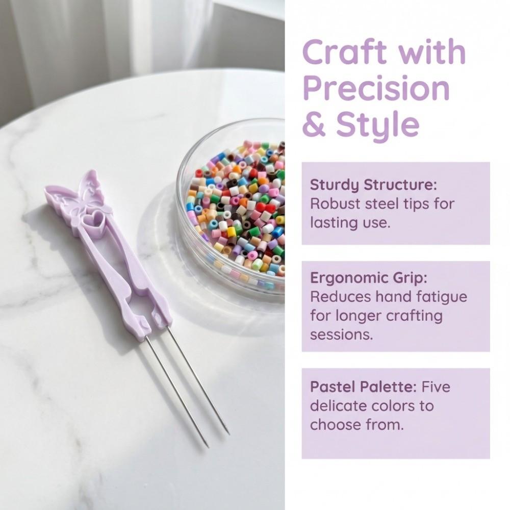 Single/Double Needle Fuse Bead Pen Long Smooth-Tip Collage Fuse Needle  Bean Splicing Tool