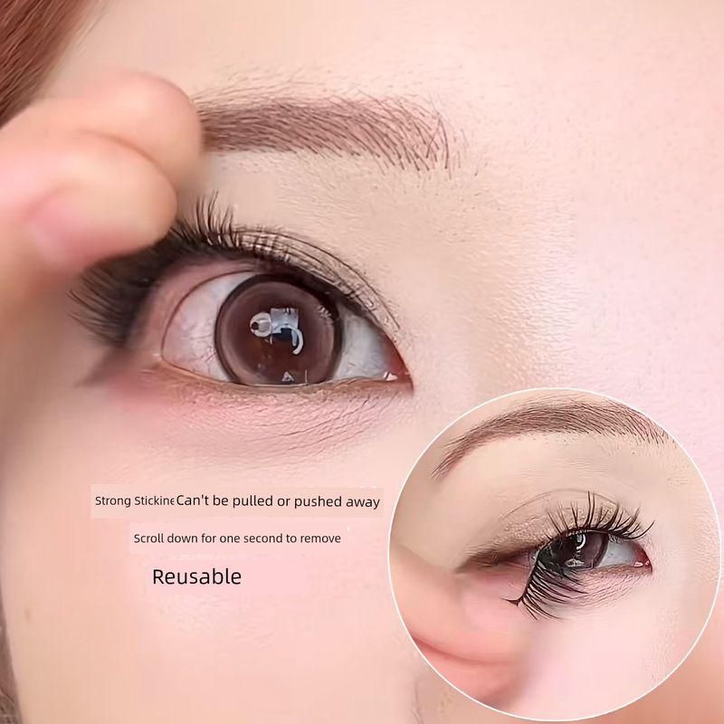 Glue-Free Self-Adhesive False Eyelashes, One Whole Strip, Natural and Realistic, Thick, Reusable for Women, New Model for Beginners, 2026 Hot Sale