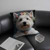 West Highland White Terrier Pillow Case  Plush Fabric Soft  Pillowcase Double Sided Print Cushion Cover Household Gifts
