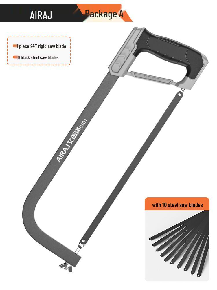 Compact Household Handheld Hacksaw with Iron Blade and Frame