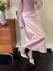 Women's Shoes Spring Pointed Toe Thin Heel High Heel Elegant French StyleSatin Flower Closed Toe Mules