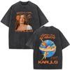 Karol G Viajando Por El Mundo Tropitour  Graphics T Shirt Unisex Women Fashion Cotton Loose Casual Vintage Washed Tshirts Tops