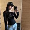 Women's Off-the-Shoulder Slim-Fit Top with Slanted Design, Long-Sleeve, Hot Drill, French Style, Autumn Fashion, New Slimming Look