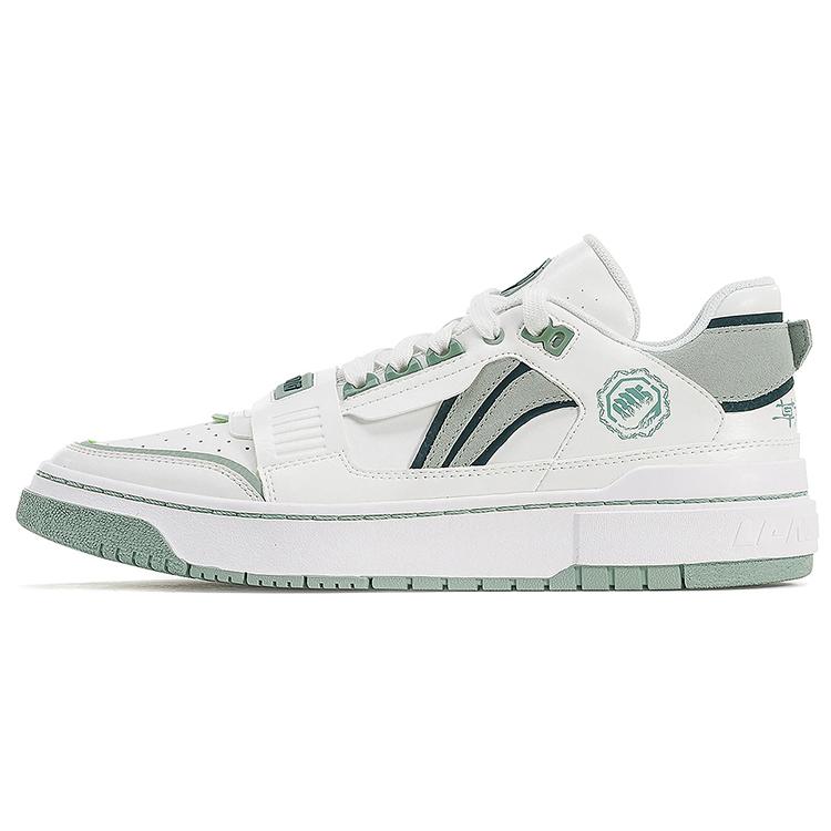 New LiNing Rookie Wear resistant And Lightweight Low Top Skateboard Shoes Women's Beige White Green ABCS022-3